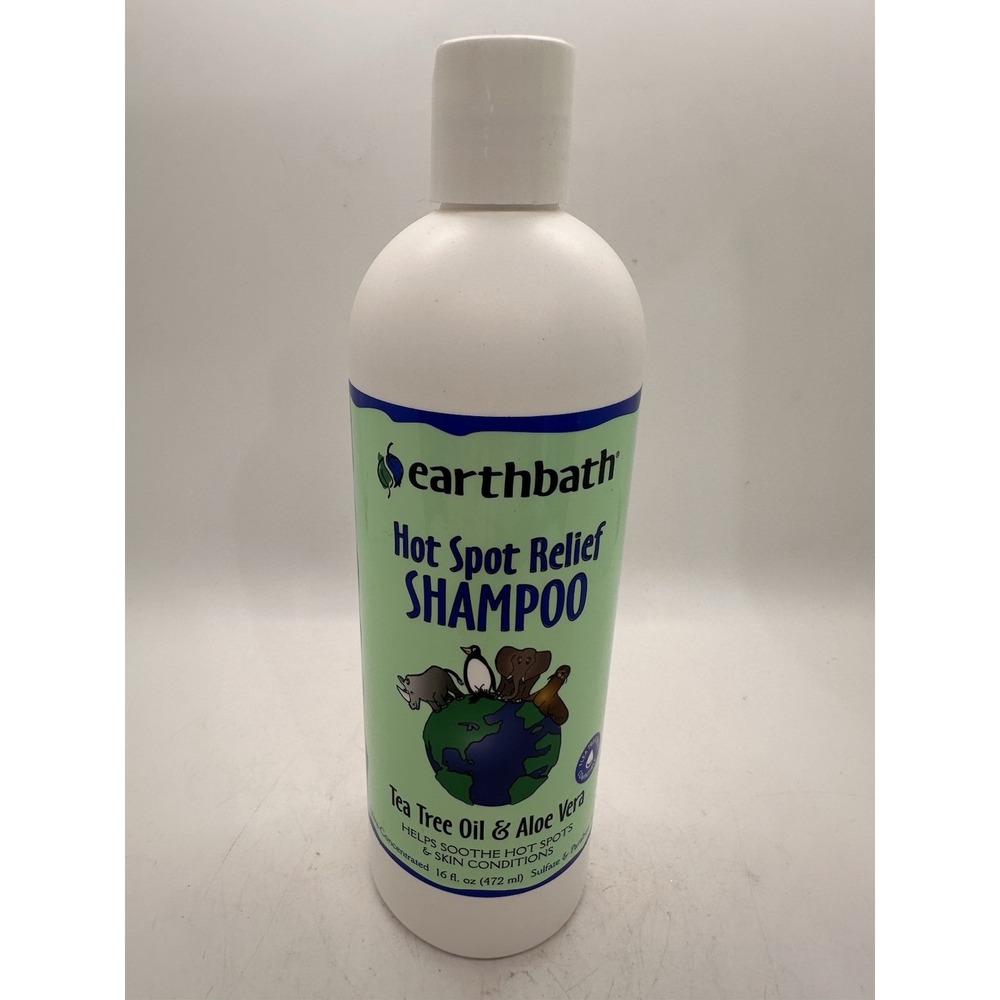 Earthbath Hot Spot Relief Dog Shampoo Tea Tree Aloe Vera 16 oz Sealed New